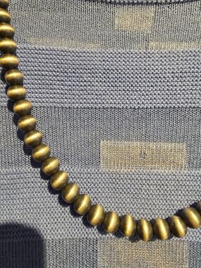 Matte Silver Machine Made Beaded Necklace